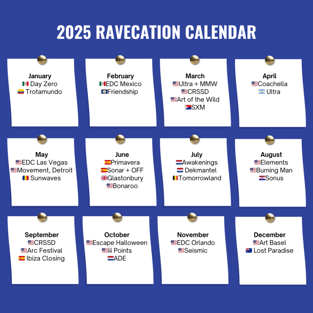 2025 Ravecation Calendar